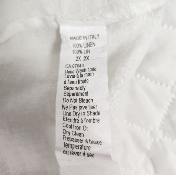 Elegant White Open-Front MARINA GIGLI Linen Cardigan - Picture 11 of 13